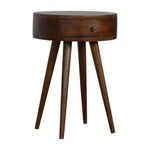 Solid Wood Nordic Chestnut Circular Bedside