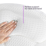 3d Mesh Bath Pillow Head Neck Support With Hanging Hook White