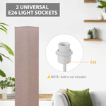 120cm Tall Linen Floor Lamp Wood Base Steel Frame Stylish