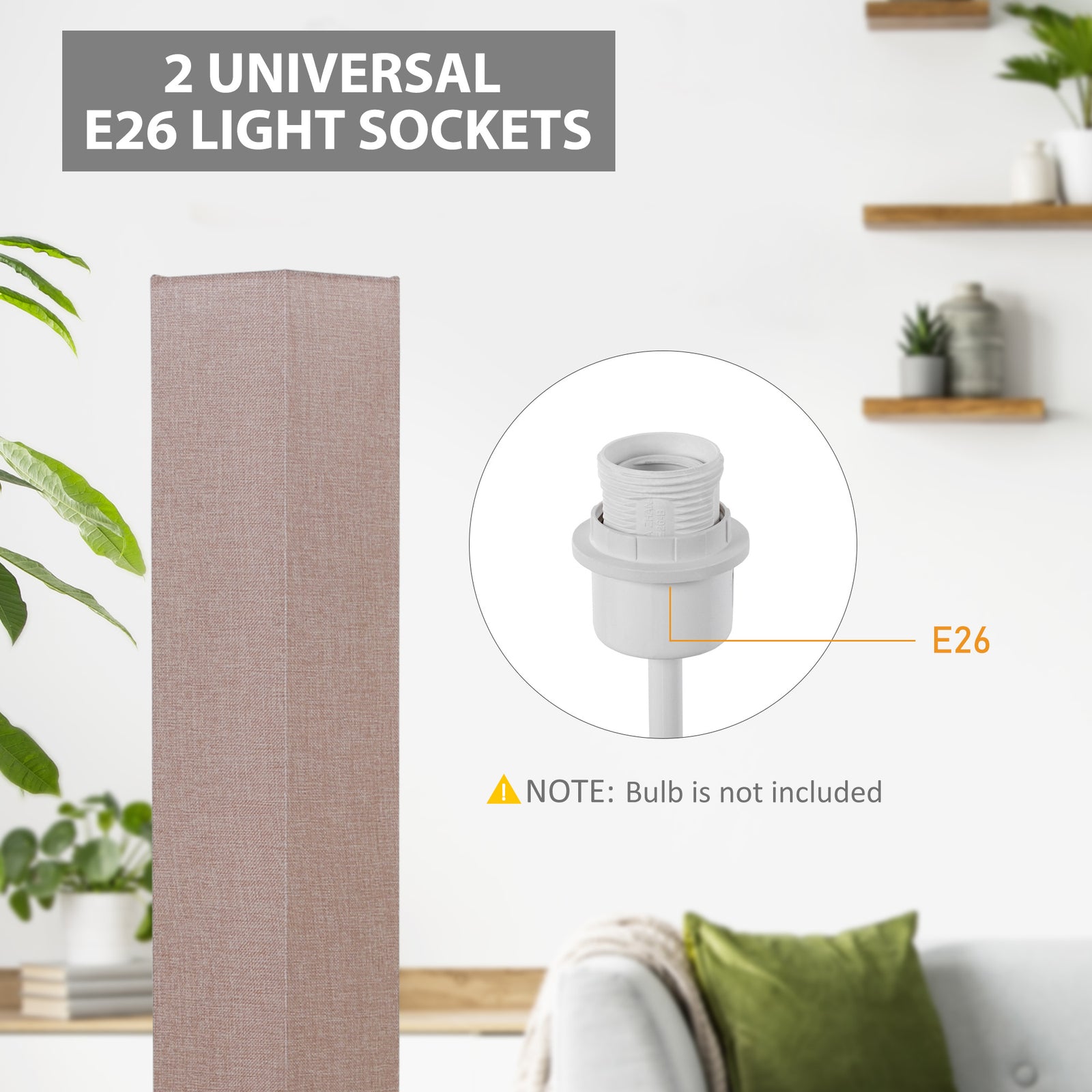 120cm Tall Linen Floor Lamp Wood Base Steel Frame Stylish