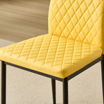 Miami Dining Table With 4 Emily Leather Chairs | Mustard