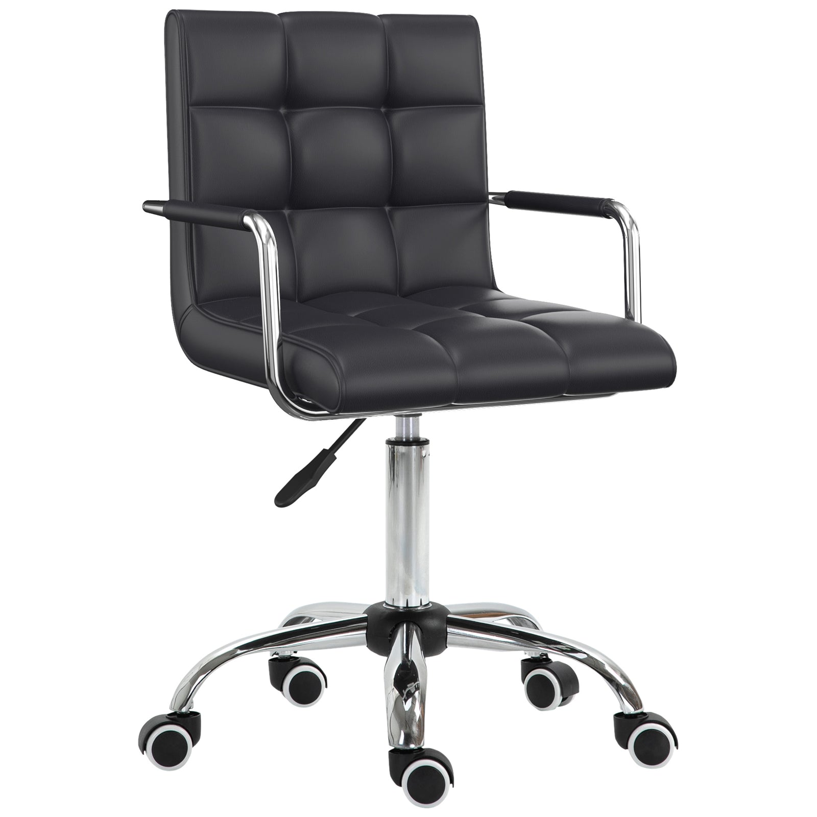 Mid Back Pu Office Chair Swivel | Black