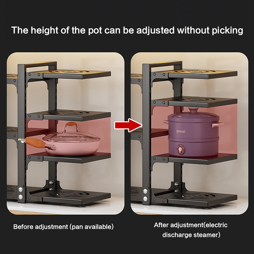 5/7-tier Adjustable Kitchen Pot Rack Organizer | Medium