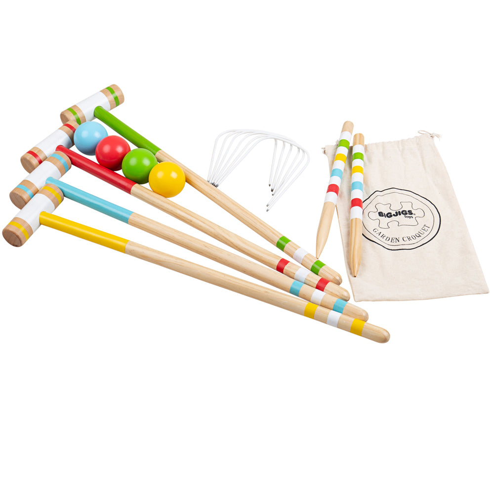 Wooden Garden Croquet Set, Complete With Storage Bag
