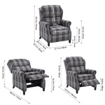 Vintage Linen Upholstered Recliner Chair With Adjustable Backrest