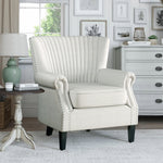 Channel Deep Cushioned Armchair With Nailhead Trim