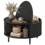 Coffee Table With Lift Top Sliding Door 80 Cm | Black