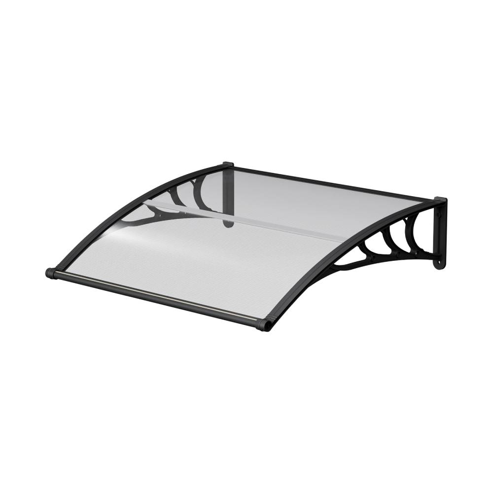 Grey Outdoor Door Canopy Window Awning With Drainage Channel 100/120/150/200cm W X 100cm D | 120cm | Grey
