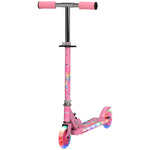 Kids Scooter 2 Wheels W/ Lights Music Adjustable Height Foldable | Pink