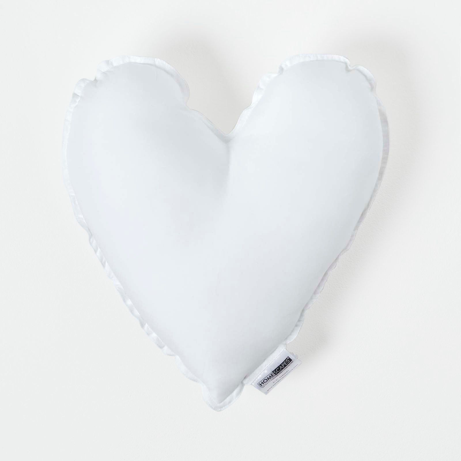 Super Microfibre Heart Shaped Cushion Pad | 40cm x 40cm | White