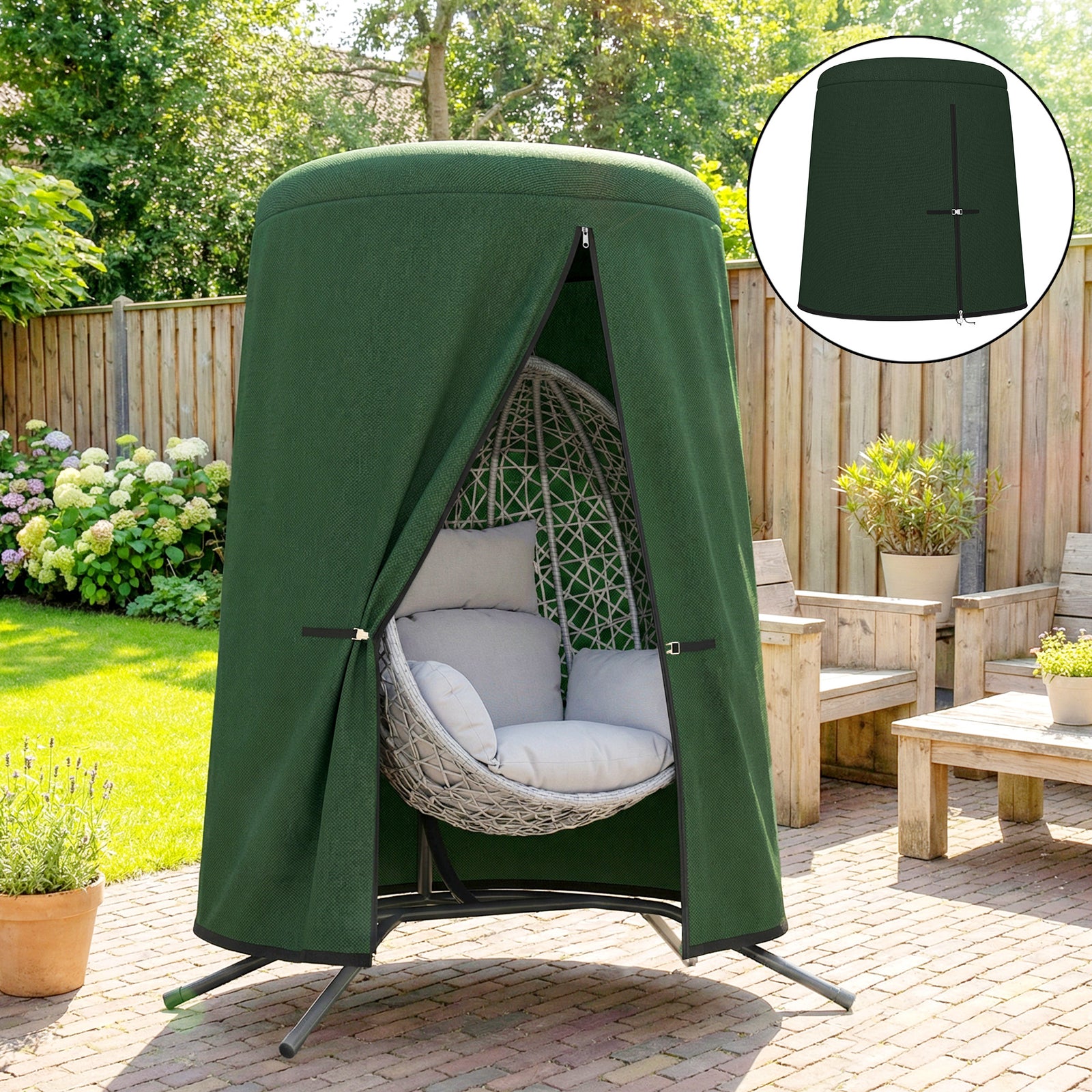 Outsunny Hanging Egg Chair Cover, Swing Chair Cover, 196 X 230 Cm