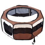 Fabric Pet Puppy Dog Cat Rabbit Pig Guinea Playpen Play Pen Run | Brown