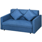 2 Seater Sofa Bed Convertible Bed Settee 2 Cushions Storage | One Size | Blue
