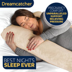 Pregnancy Pillow, U Shaped Shredded Memory Foam Maternity Cushion Machine Washable & Removable Velvet Cover | L | Cream