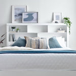 Arizona Wooden Bookcase Ottoman Storage Bed | Double | White