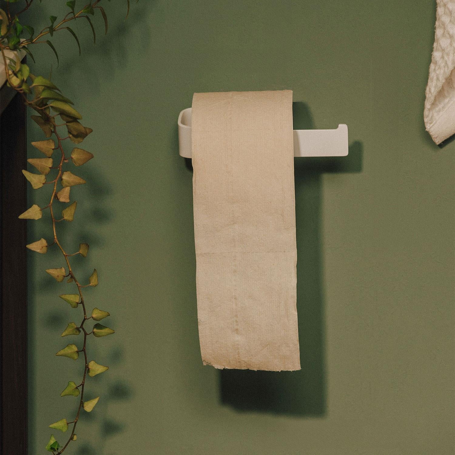 Toilet Roll Holder, Matt White, Self-adhesive Option,nea Collection