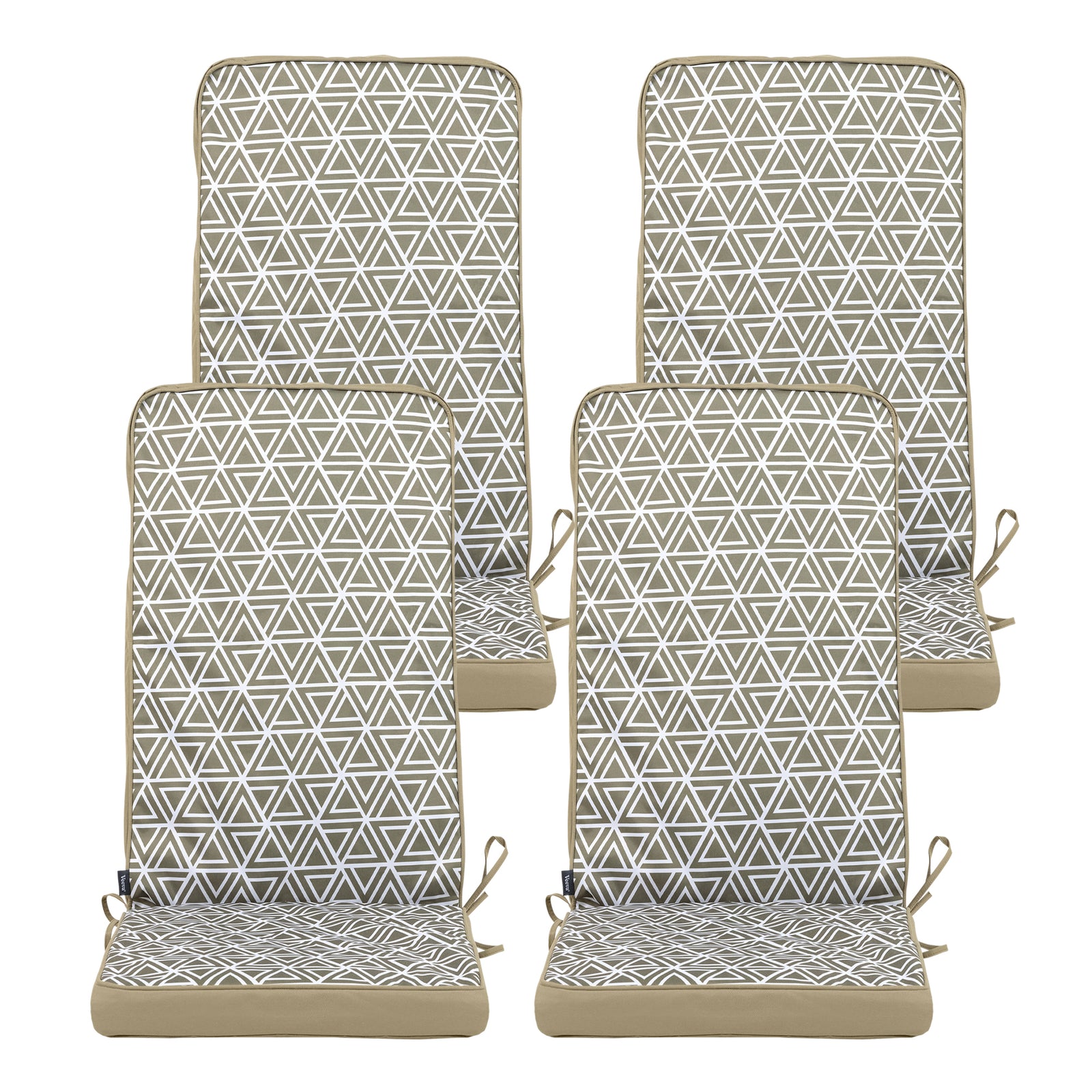 Outdoor High Back Seat Cushion Set Of 4 Deck Stripe