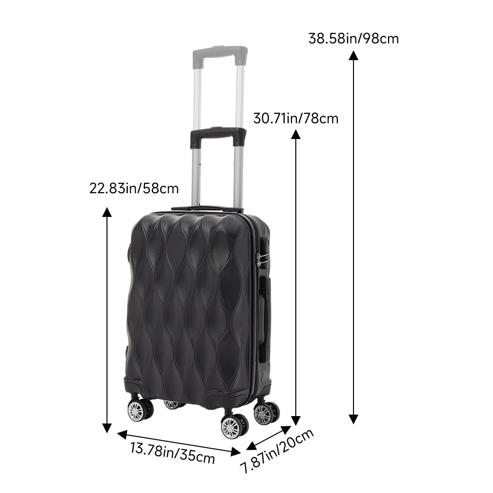 20 Inch Hard Shell Travel Suitcase | Black
