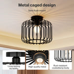 Emitto Ceiling Light Industrial Chandelier Metal Pendant Lamp Bedroom E27 Black
