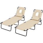 Set Of 2 Sun Lounger Recliner Chairs | Set of 2 | Brown