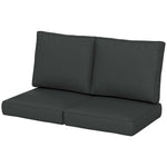 2 Seater Outdoor Seat Cushions, Water Repellent W/ Backrest | Charcoal Gray