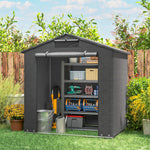 6x4ft Garden Storage Shed Tent Bike Tent Dark Grey