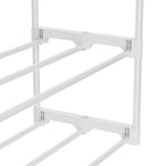 Double Rod Metal Clothes Rack Heavy Duty Garment Organizer With Shelves For Closet Or Bedroom | White