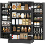 HOMCOM Kitchen Cupboard W/ 5 Tiers, 12 Spice Racks, Kitchen Storage Cabinet