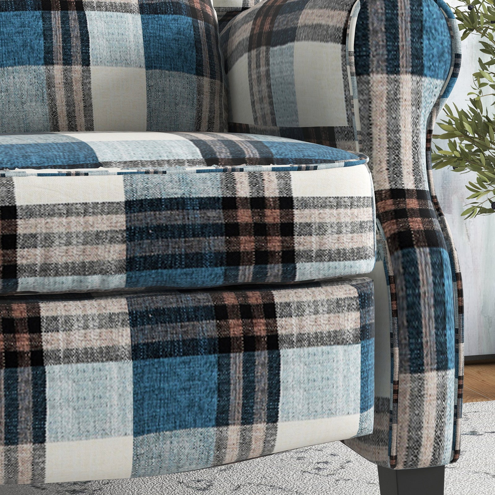 Recliner Chair Wingback Living Room | Blue