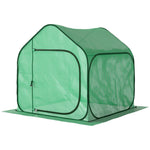 Mini Pop Up Greenhouse W/ Reinforced Pe Cover, Zipper Door | Green