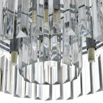 Modern Double Circle Crystal Chandelier Chrome Ceiling Light Droplet Crystal Shade Flush Mount Led Fixture | 35cm x 35cm