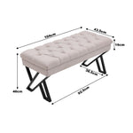 Mid Century Metal Upholstered Bench