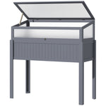 Raised Garden Bed 2-in-1 Wood Cold Frame | Gray