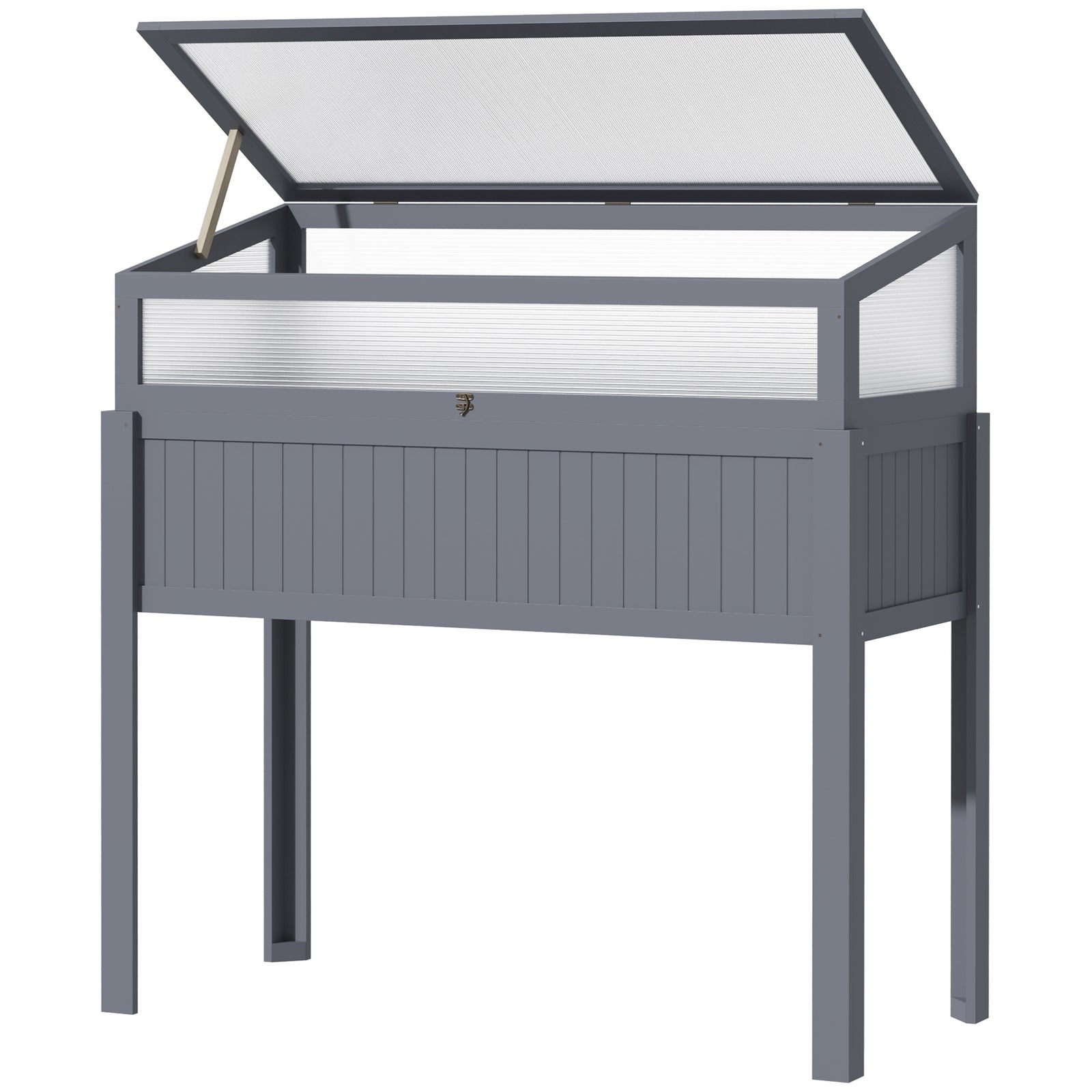 Raised Garden Bed 2-in-1 Wood Cold Frame | Gray