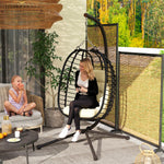 Rattan Egg Chair, Adjustable | Cream