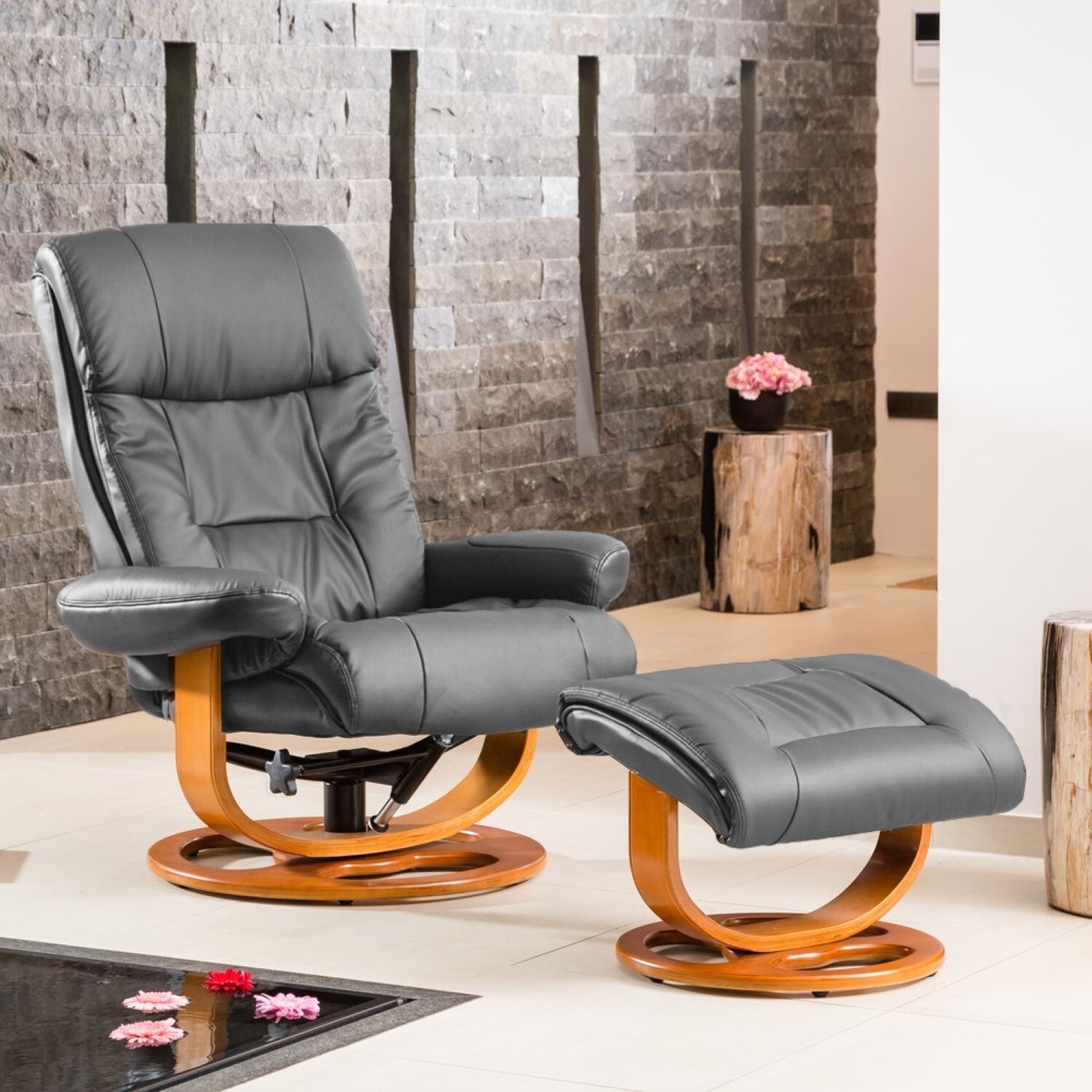 Barriston Swivel Recliner And Footstool