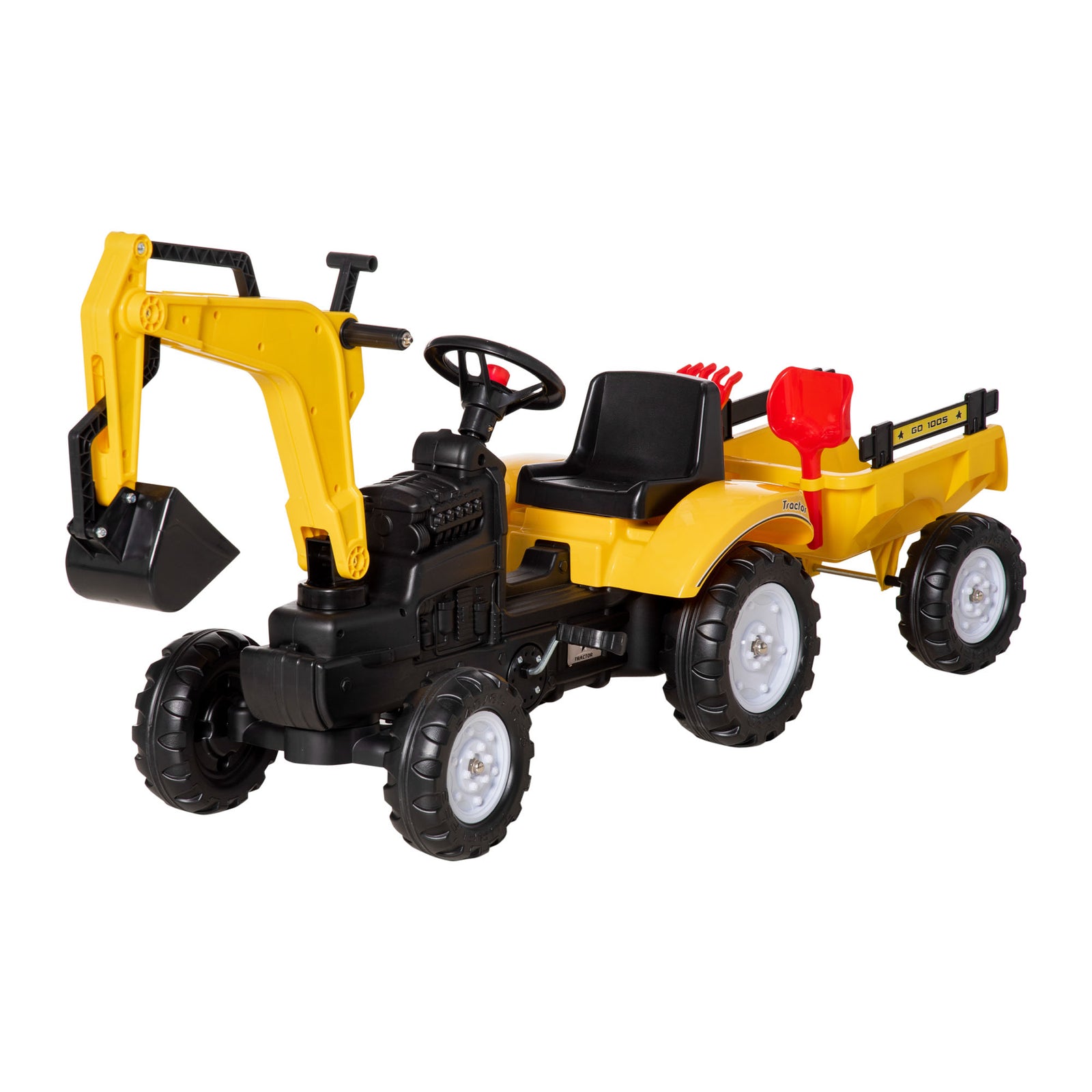 Kids Pedal Go Kart Children Ride On Digger Tractor Toy Car For 3-6 Years