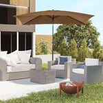 3x2m Patio Umbrella Canopy Tilt Crank | Brown