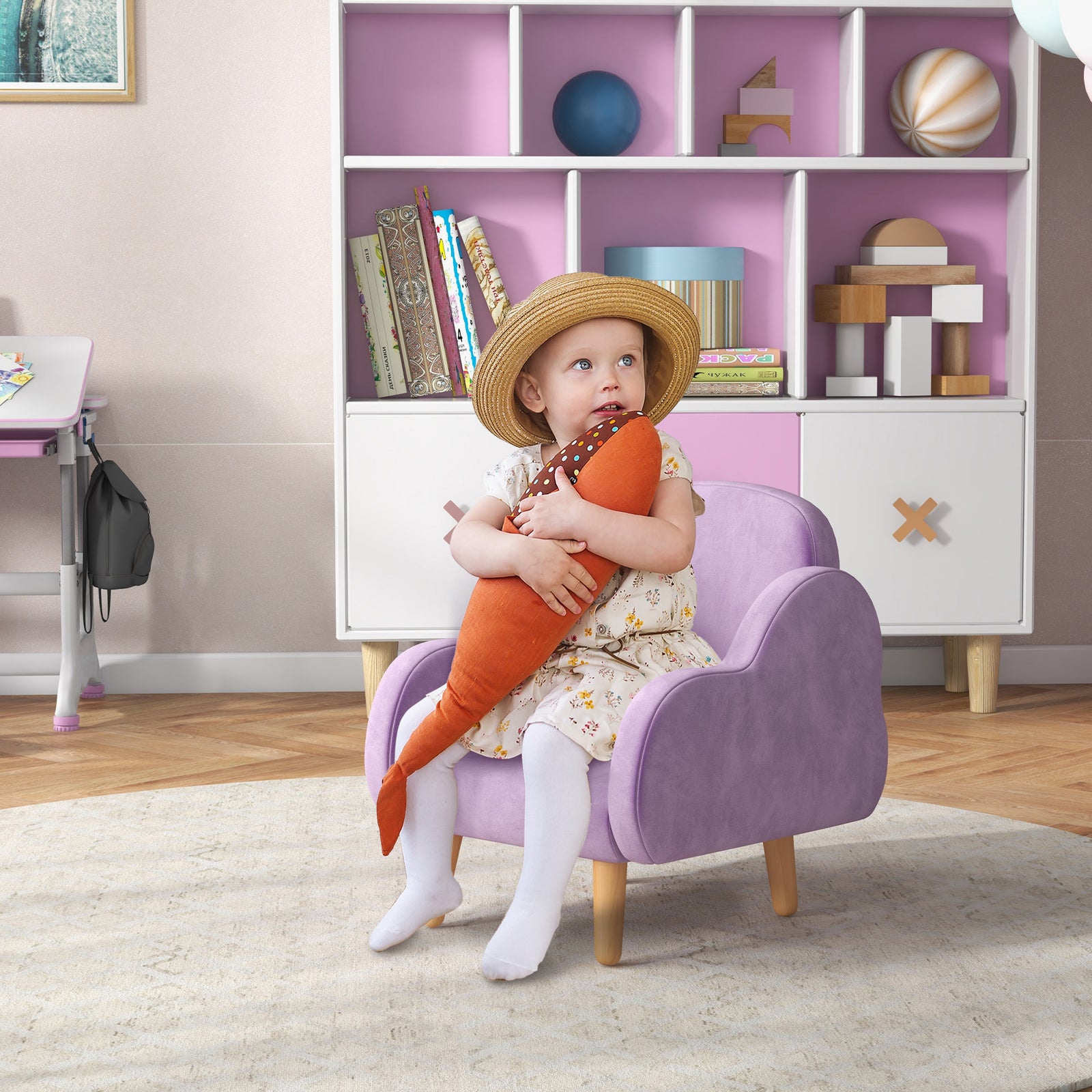 Cloud-shaped Toddler Armchair, Kids Chair, 1.5-3 Years | Purple
