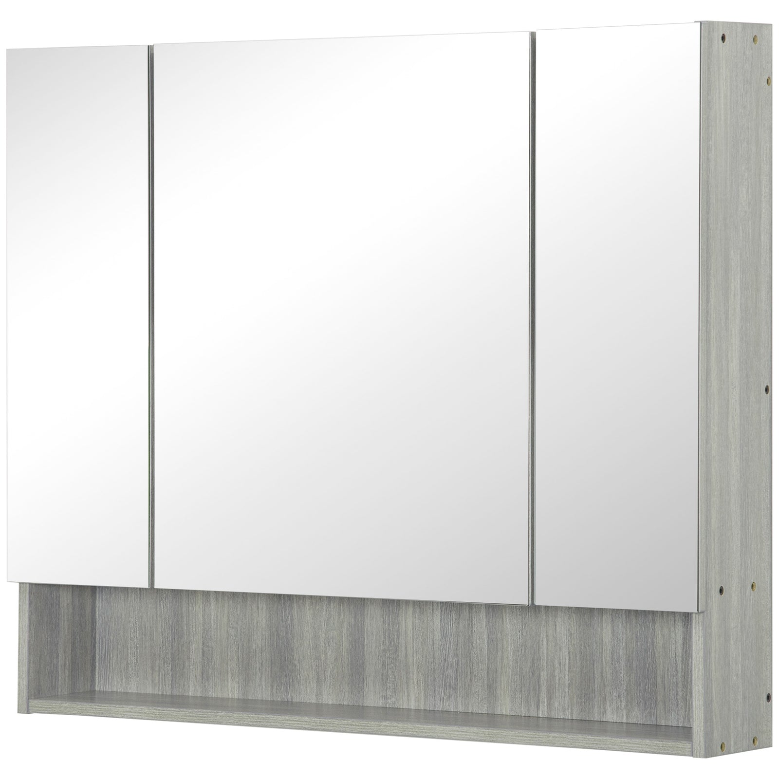 Bathroom Wall Mounted Mirror Storage Adjustable Shelves