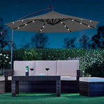 Solar LED Cantilever Parasol | Charcoal
