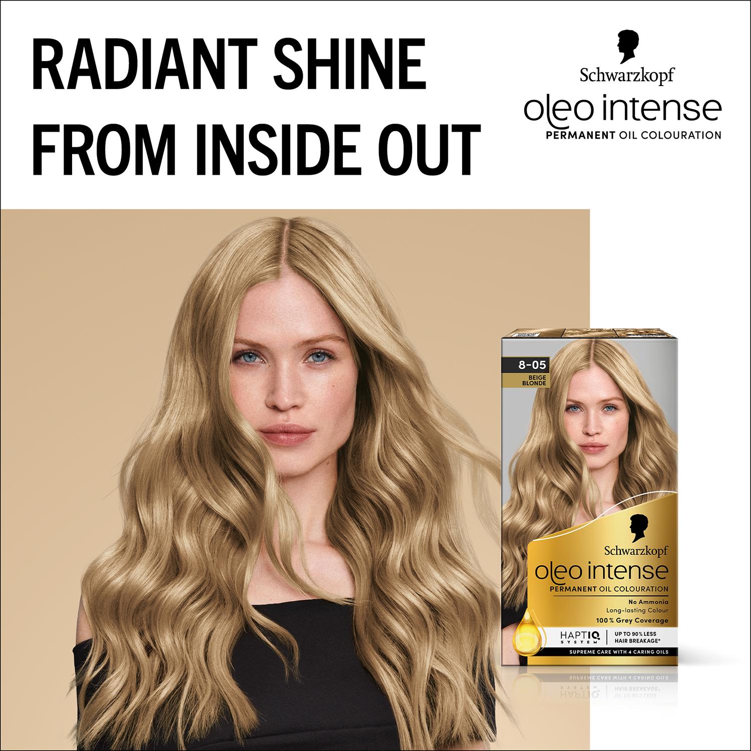 Schwarzkopf Oleo Intense Permanent Oil Colour Hair Dye 8-05 Beige Blonde