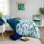 Bows Print Easycare Duvet Cover Set – 200tc Cotton Rich Soft Bedding | Super King | Blue