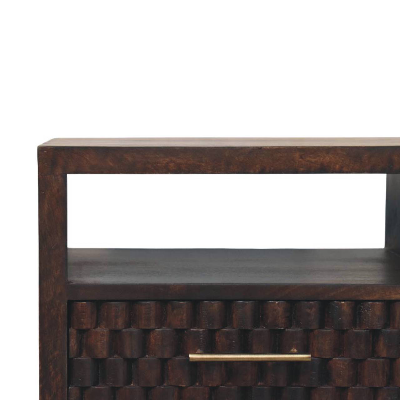 Arno Bedside, Mango Wood, Dark Brown
