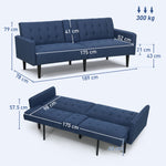 Upholstered Sofa Bed 3 Seater Home Theatre With Storage | Blue