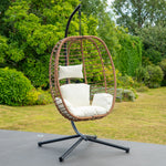 Appleford Hanging Swing Single Egg Pod Chair | One Size | Cream