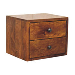 Solid Wood Solis 2-drawer Chestnut Wall Mounted Nightstand