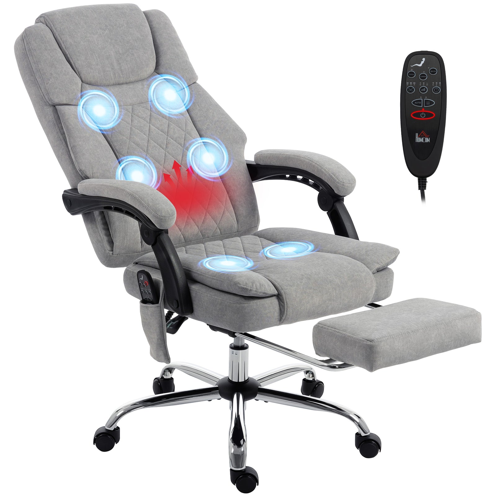 Executive Office Chair, Desk Chair With Massage And Heat | Grey