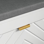 Shoe Bench With 2 Flip Drawers Cushion 8 Pairs For Entryway