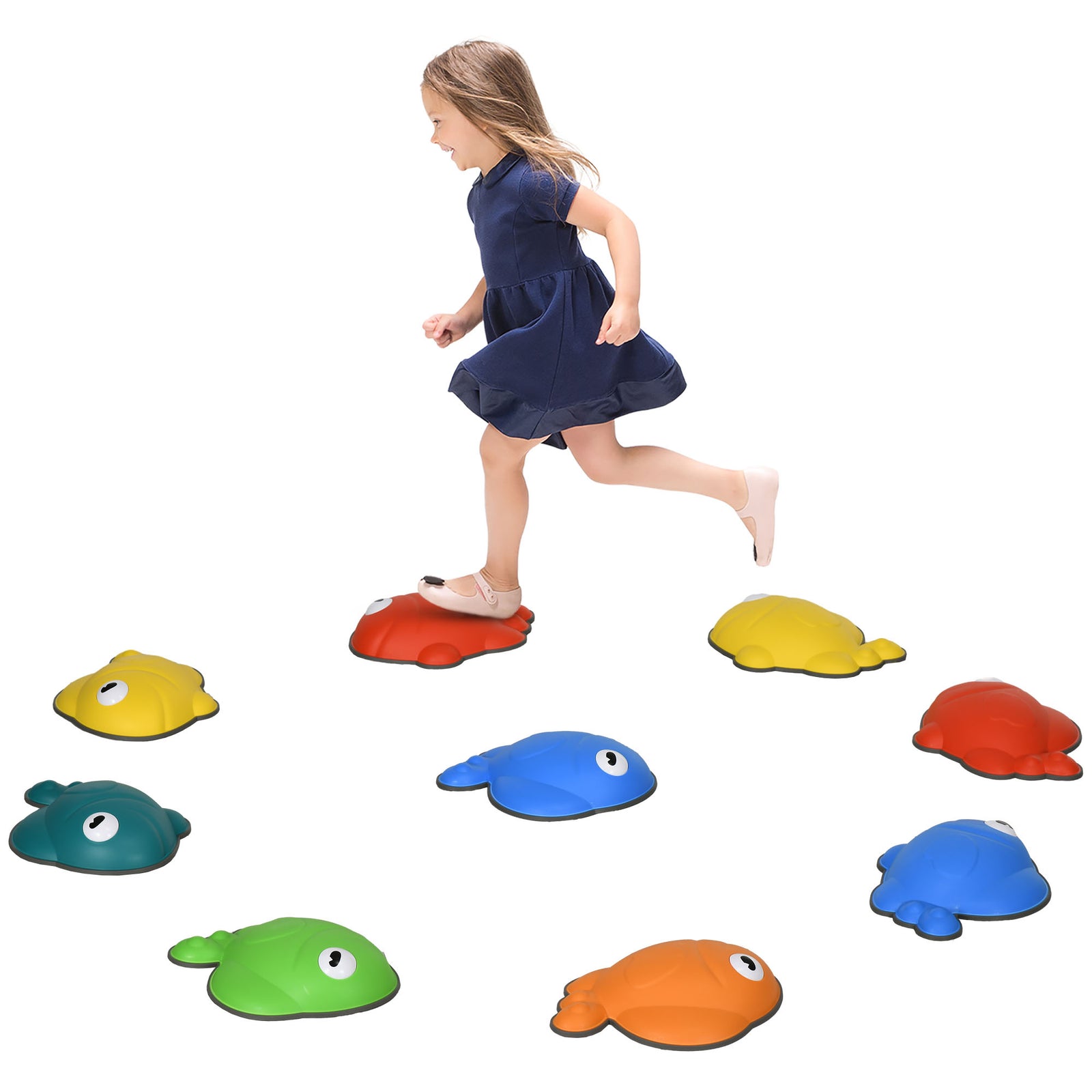 Kids Fish Stepping Stones, 6/9 Pcs Balance Stepping Stones For Sensory | Large | Multi Colour